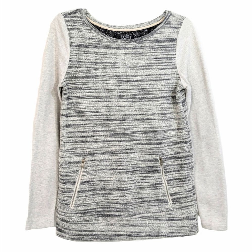 Ann Taylor LOFT Marled Zipper Pocket Sweatshirt - Size XS Womens